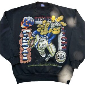 Vtg 90s Penn State Nittany Lions Sweatshirt M/L - Mascot Graphic‎ Black Football